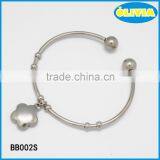 Olivia Gold Plated Bangle New Fashion Leisure 304 Stainless Steel Silver Flower Bangle thumbnail-1