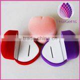 velvet cute heart shape ring box wholesale jewelry packaging box