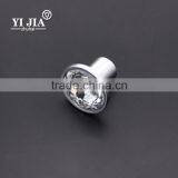 1 1/3 Inch Clear T Shape Brass Base Chrome Plated Glass Knob