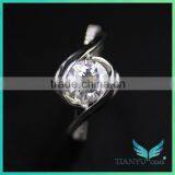 Wholesale Wedding Rings 14K 15K PT925 1ct Brililiant Round Cut Moissinite Diamond With Strong Fire thumbnail-1