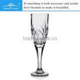 Antique Long Clear Stemware Czech Goblet Glassware; Elegant Fancy Wedding Champagne Flute Wine Glass thumbnail-1