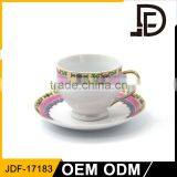 Wholesale or Bulk Vintage Style Fine Bone China Tea Cup and Saucer With Floral Pattern
