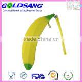 Yellow Color Banana Shape Silicone Pencil Bag thumbnail-1