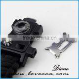 Black Multifunctional Compass Thermometer Clasp Paracord Bracelet thumbnail-5