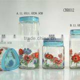 2016 Hot Sale Cheap Clear Triangle Glass Mason Jar With Decal thumbnail-1
