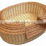 Natural Oval Wicker Dog Bed thumbnail-1