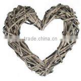 Hanging Wicker Heart Shape Wreath for Decoration thumbnail-1
