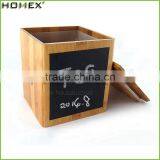 Bamboo Bread Bin Biscuits Tea Coffee Sugar Canister Jar Sets With Bamboo Wooden Lid/Homex_Factory