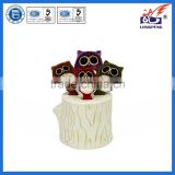 Adorable Owl Design Ceramic Spoon Utensil Holder-Set of 4,Hollow Interior Storage Holder Organizer,Kitchen Storage Crock
