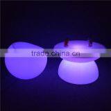 Outdoor Furniture IP68 PE Materia Garden RGB LED Lights Illuminated Small Round Bar Table and Chair for Party and Event thumbnail-6