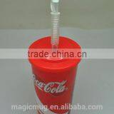 Single Wall Plastic Tumbler With Straw and Lid thumbnail-2