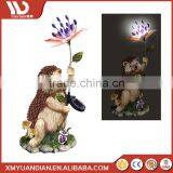 China Supplier Art Work Hedgehog Resin Craft Led Solar Lighting System Decoration thumbnail-2