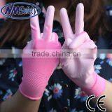 NMSAFETY 13 Gauge Pink Polyester Palm Coated White pu Glove (nylon Available) thumbnail-1
