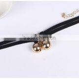 Gold Bell Charms Suede Leather Bracelet thumbnail-4