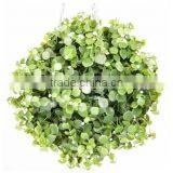 2PCS Long Leaf White Flower Hanging Artificial Topiary Grass Ball thumbnail-1