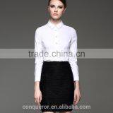 Intellectual Modern Ladies Long Sleeve Non-iron White Formal Shirt thumbnail-1