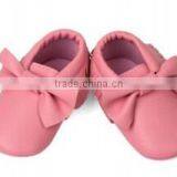 Wholesale Baby Shoes 100% Genuine Leather Baby Moccasins With Knot Bow thumbnail-6