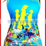 Wholesale Ladies Running Singlets, Comfortable and Wicking Mositure Running Tanks thumbnail-1
