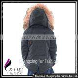 CX-G-P-01B Chinese Wholesale Genuine Fox Fur Lining Raccoon Fur Collar Fur Jacket thumbnail-4