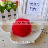 New Promotional Fox & Rabbit Fur Ball Fur Pom Poms Keychain thumbnail-2