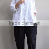 Z&M Linen Fabric Blouse Women Plus Size t Shirt Custom t Shirt for Women thumbnail-6