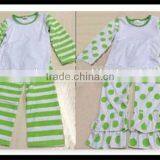 Fall Winter Ruffle Set Girl Clothing Set Persnickety Christmas Kids Unisex Stripes and Dots Sister and Brother Pajamas Sets thumbnail-6