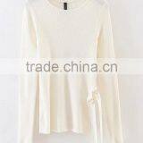 EY0867S Long Sleeve Cable-knit Hem Split Pullover Knit Sweater Patterns for Girls thumbnail-6