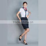 China Fatory Designs V Neck Dress Fashion Airline Stewardess Uniform thumbnail-5