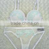 Comfortable Latest Design Embroidered Lace Bra Panty Set thumbnail-6