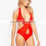 Wholesale Sexy Woman Swimwear Halter Cross Wrap Front Swimsuit 2015 thumbnail-4