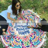 Walson Wholesale Drop Shipping Polyester Flower Mandala Printed Round Beach Towel thumbnail-2