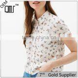 2017 High Quality Ladies Animal Print Cropped t Shirts With Back Knot thumbnail-1