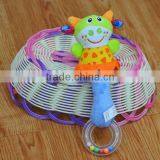 Cute Animal Rattle Insert Baby Educational Plush Toys With Ring in Colorful Beans thumbnail-4