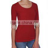 Women's Fashion 100% Cotton Half Sleeve Red Tee thumbnail-5