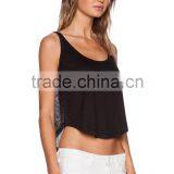 Contrast Mesh Knit Back Lace Tank Top thumbnail-2