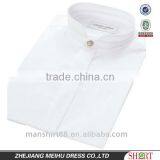 White Mandarin Collar Band Collar Mao Collar Tuxedo Shirt thumbnail-1