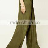 2017 China Spring Hot Selling Brand Quality Womens Wide Leg Crepe Chino Pants thumbnail-3