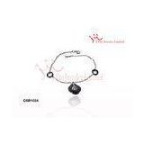 Ceramic Silver Love Bracelets Set With Cubic Zircon And Small Charms Matched Sets
