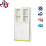Large Metal Iron Cupboard Glass Door Two Drawer Steel Filing Cabinet thumbnail-1