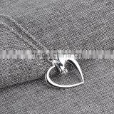 Horse Heart Horse's Head Pendant Necklace Mares Necklace Silver Horse Heart in Love Charm thumbnail-2