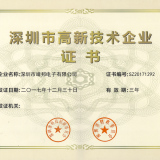 Certificate of high-tech enterprise