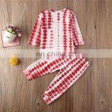 Infant Kids Baby Girls Boys Clothes Sets Print Pullover Long Sleeve Top T-shirt Pants 2Pcs Tie-dye Printed Outfits 1-5Y thumbnail-5
