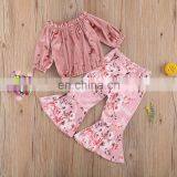 Thanksgiving Day Christmas Baby Girl Clothing Set Autumn Kids 2PCS Outfit Toddler Tops + Bell-bottomed Trousers Set 1-5T thumbnail-3