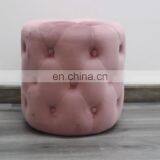Reatai High Quality Round Velvet Ottoman Round Footstool Ottoman