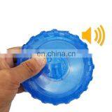 Squeaky Dog Chew Toy Tyre Shaped Play Toy Press Sound Toy Large Puppy Chew Biting Squeaky