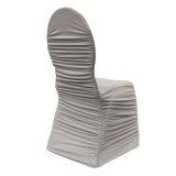 Black Premium Ruched Elastic Stretch Spandex Banquet Chair Cover for Wedding Party Dining Event Rest thumbnail-4
