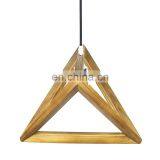 Classic Nordic Design Living Room Triangle Art Decorative Solid Wood LED Pendant Lamp thumbnail-4