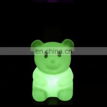 2019 Hot selling LED baby kid night light 7 colors flashing  rechargeable cute design bear shape  night lamp