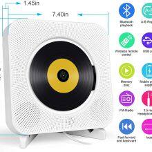 Wall Mounted CD Player Surround Sound FM Radio Bluetooth USB MP3 Disk Portable Music Player Remote Control Stereo Speaker Home