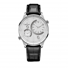Stainless Steel Case Fashion Gift Watches Genuine Leather Dual Time Quartz Man Watch thumbnail-3